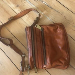 Fossil Crossbody Bag in Rich Brown Leather